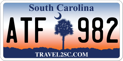 SC license plate ATF982