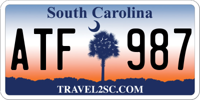 SC license plate ATF987