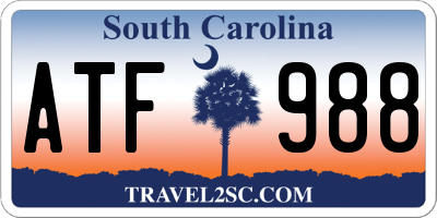 SC license plate ATF988