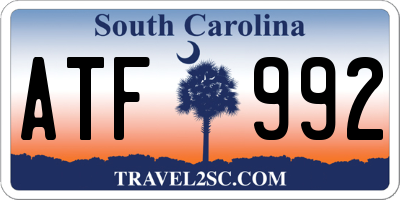 SC license plate ATF992