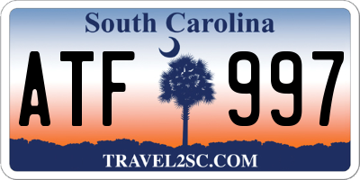 SC license plate ATF997