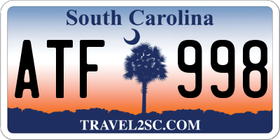 SC license plate ATF998