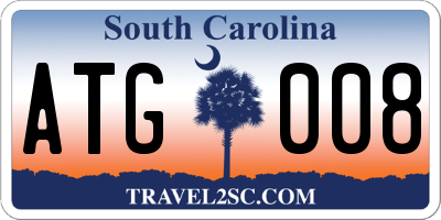 SC license plate ATG008