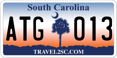 SC license plate ATG013