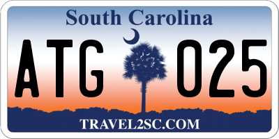SC license plate ATG025