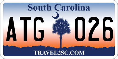 SC license plate ATG026