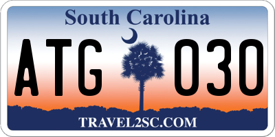 SC license plate ATG030