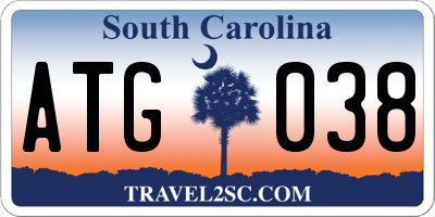 SC license plate ATG038