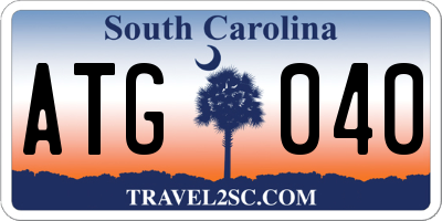SC license plate ATG040