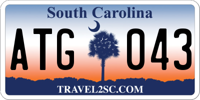 SC license plate ATG043