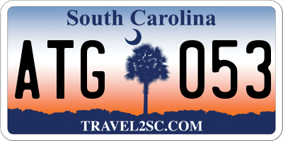 SC license plate ATG053
