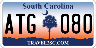 SC license plate ATG080