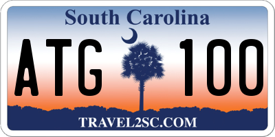 SC license plate ATG100