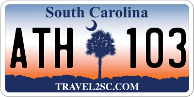 SC license plate ATH103