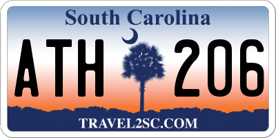 SC license plate ATH206