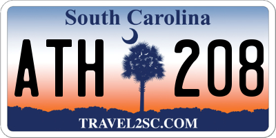 SC license plate ATH208