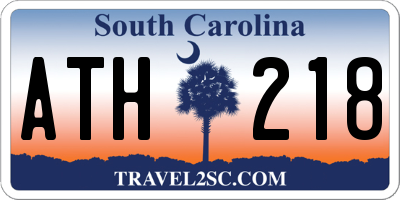 SC license plate ATH218