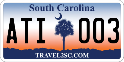 SC license plate ATI003
