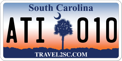 SC license plate ATI010