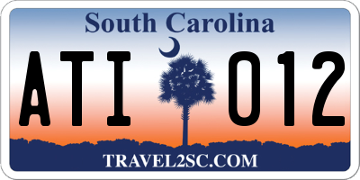 SC license plate ATI012
