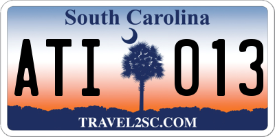 SC license plate ATI013