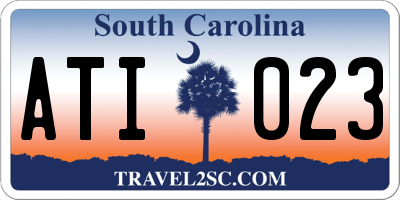 SC license plate ATI023