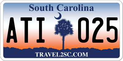 SC license plate ATI025