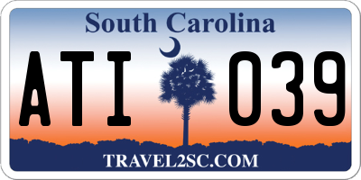 SC license plate ATI039