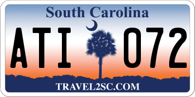 SC license plate ATI072