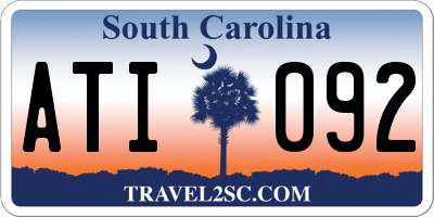 SC license plate ATI092