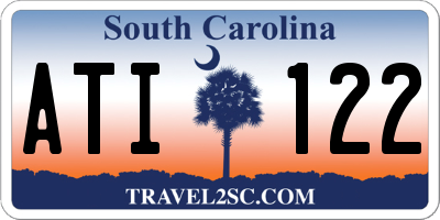 SC license plate ATI122