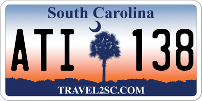 SC license plate ATI138