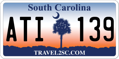 SC license plate ATI139