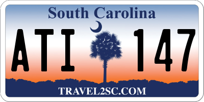 SC license plate ATI147