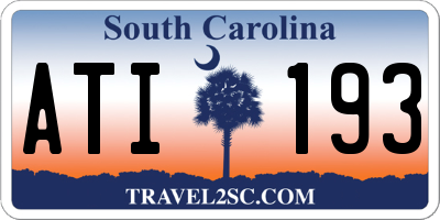 SC license plate ATI193