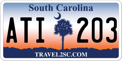 SC license plate ATI203