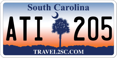 SC license plate ATI205