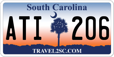 SC license plate ATI206