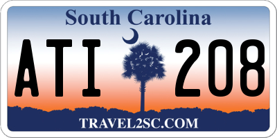 SC license plate ATI208