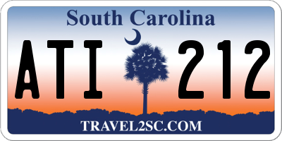 SC license plate ATI212