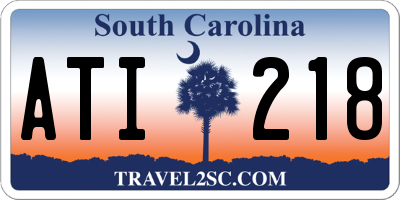 SC license plate ATI218