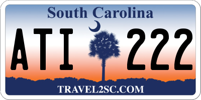 SC license plate ATI222