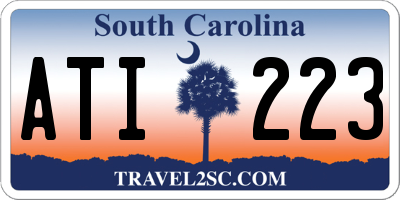 SC license plate ATI223