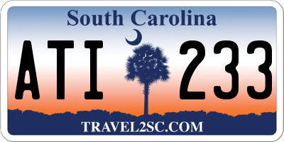SC license plate ATI233