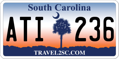 SC license plate ATI236