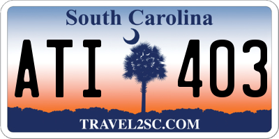 SC license plate ATI403
