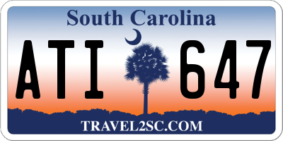 SC license plate ATI647