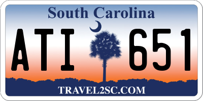 SC license plate ATI651