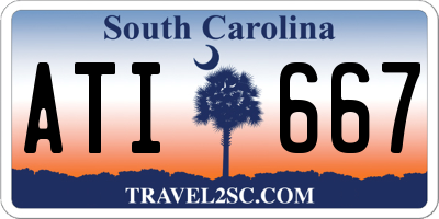 SC license plate ATI667