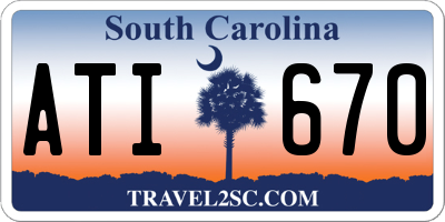 SC license plate ATI670